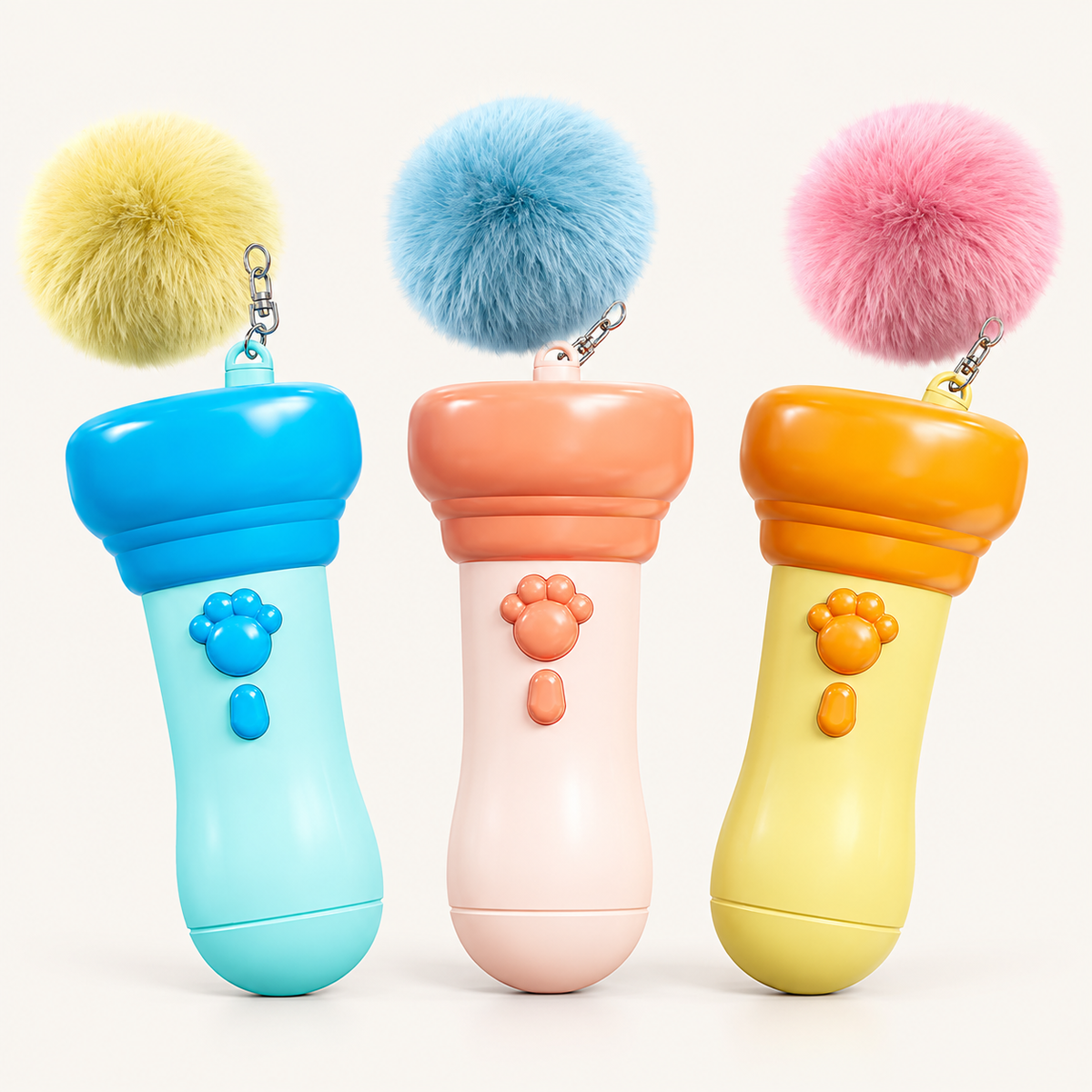 Electric Cat Fishing Toy with Launching Pom-Pom