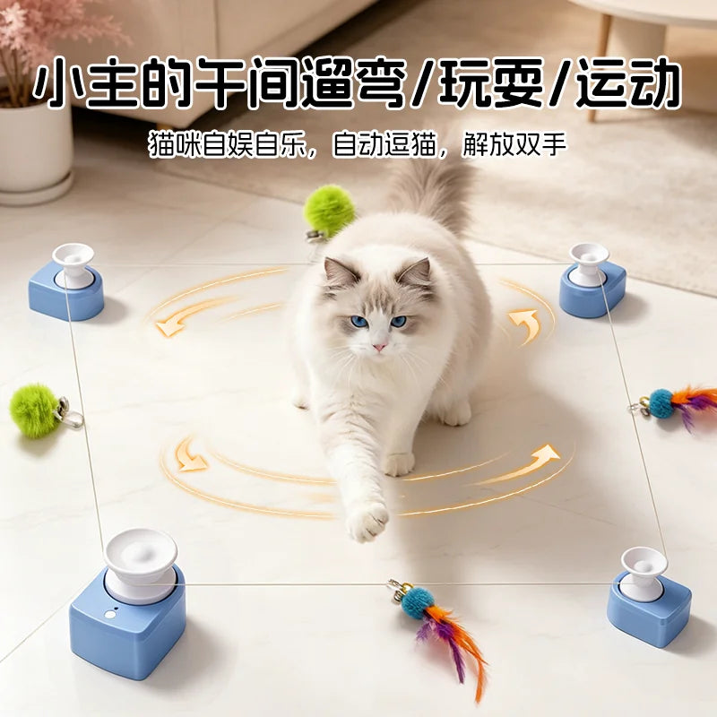 Automatic Cat Chaser Toy with Suction Cup Units