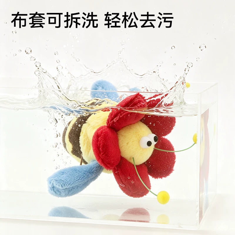 Electric Flapping Bee Cat Toy with Sound and Catnip