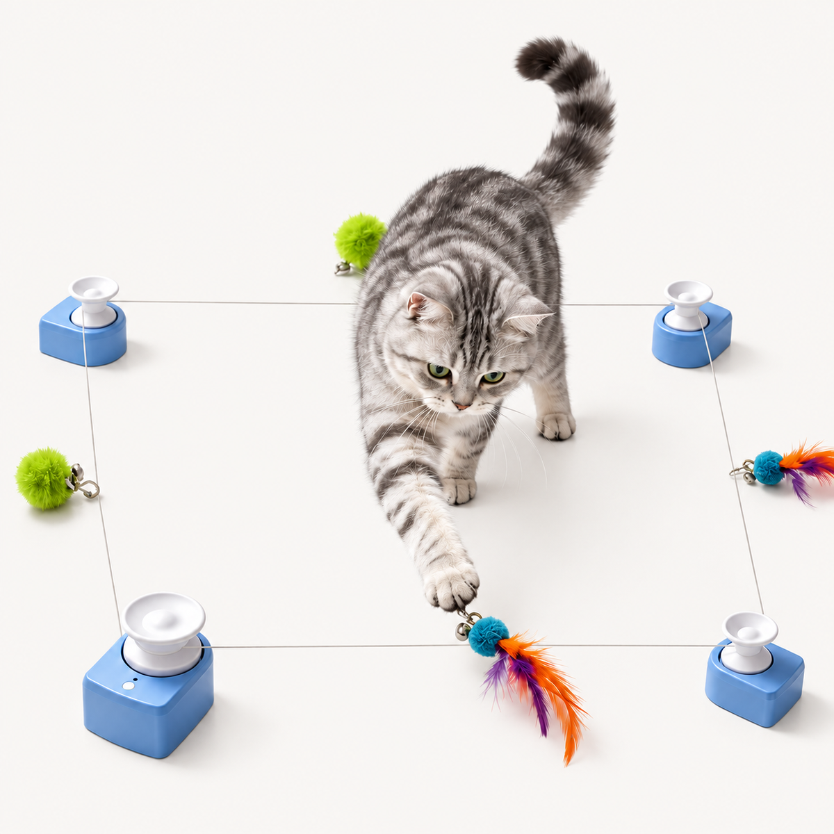 Automatic Cat Chaser Toy with Suction Cup Units